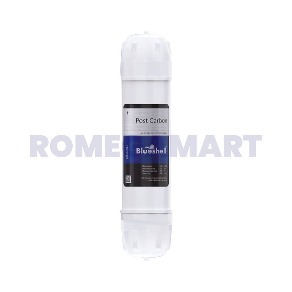BlueShell 10 Inch Post Carbon Filter Plastic Material Suitable White Color For Domestic Use - MEDITECH PRODUCTS