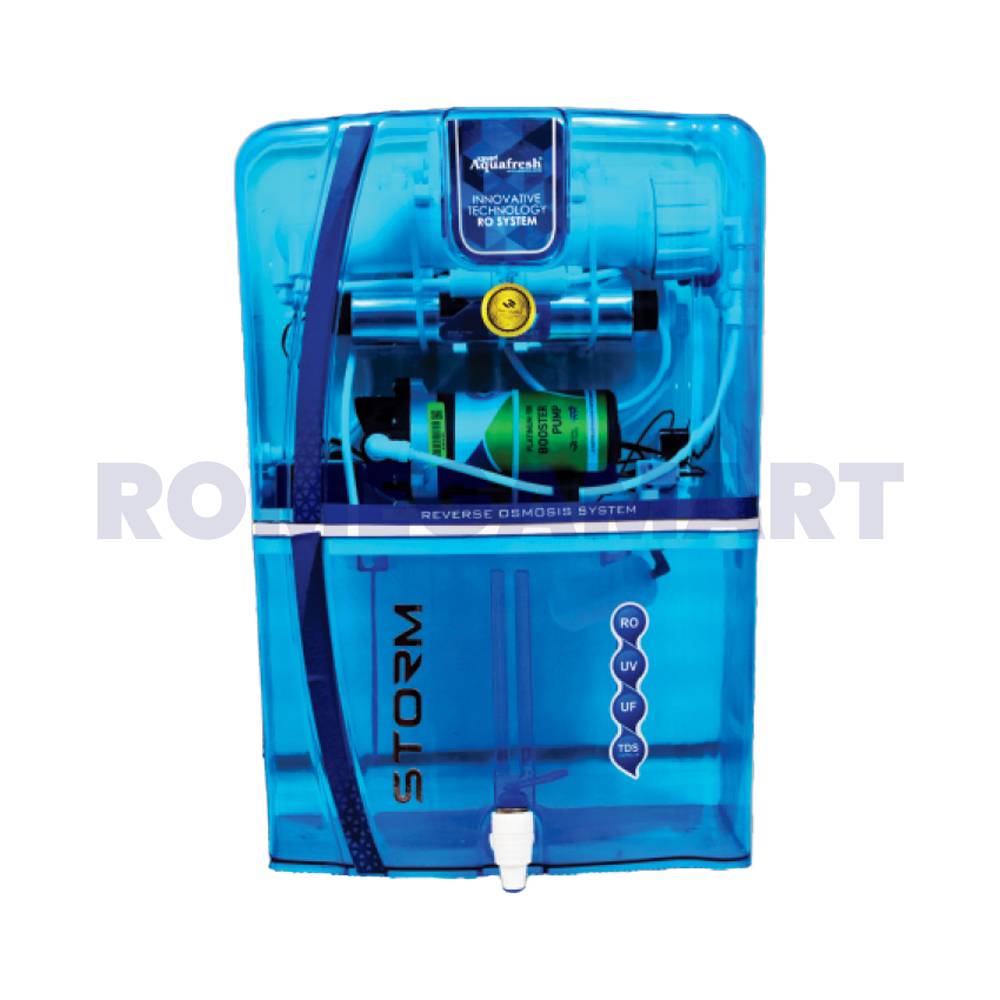 Earth RO System Storm Blue Transparent RO+UV+UF+TDS+ALKALINE 12 Liter Storage Water Purifier - EARTH RO SYSTEM