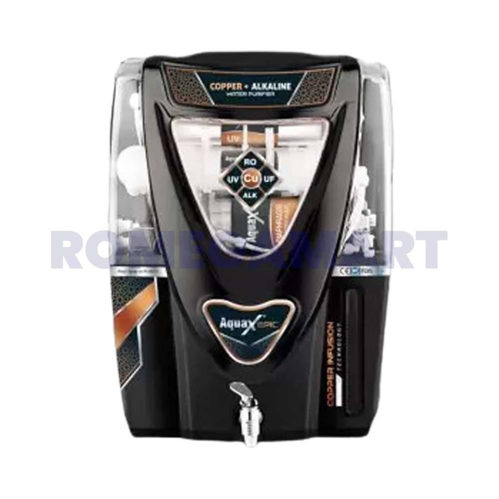 AquaX Epic Cabinet 12 Liter Storage Black Color ABS Plastic Material For Domestic - VATSAQUA RO SYSTEM