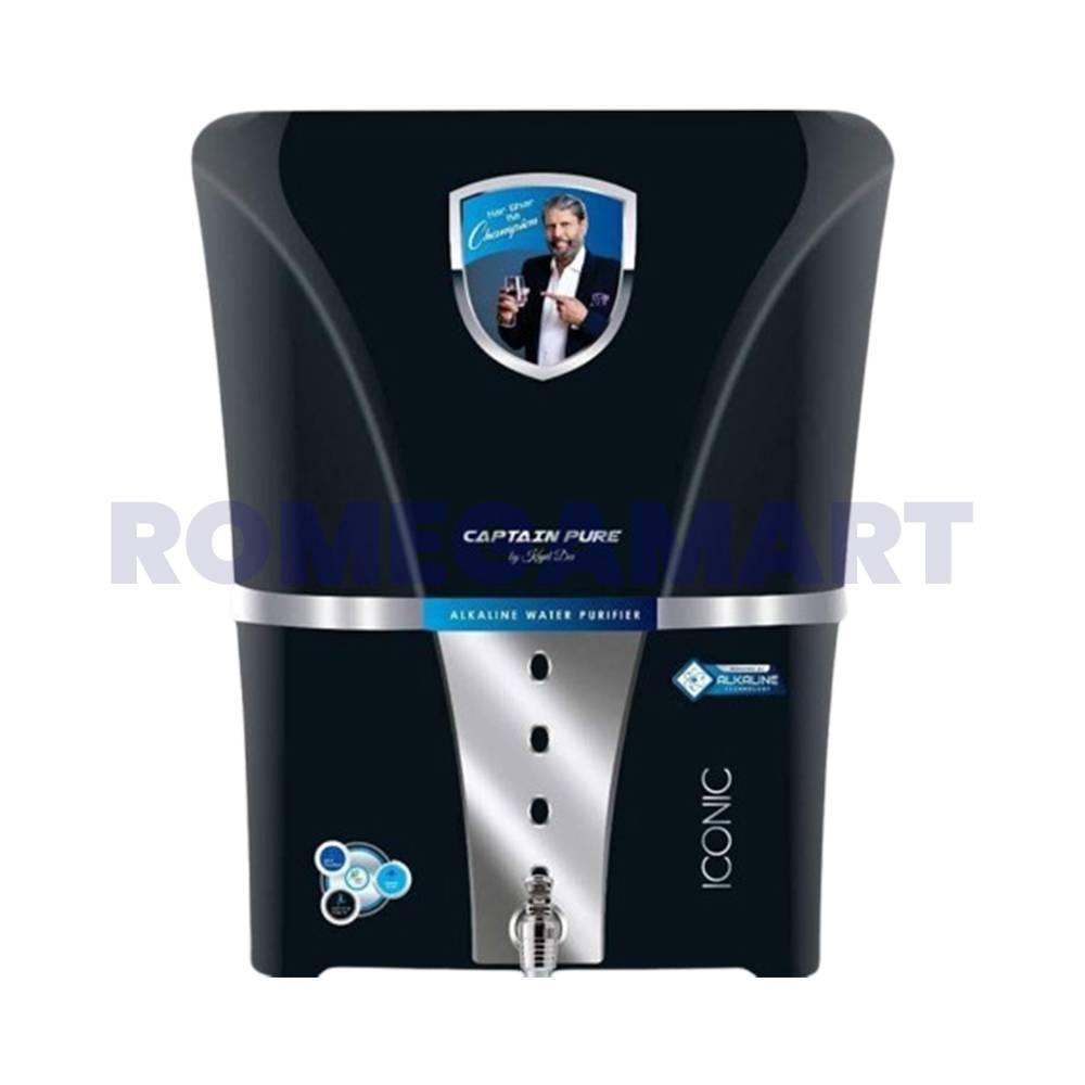 Captain Pure Iconic Black Color Water Purifier 12 Liter Storage - Himallya RO