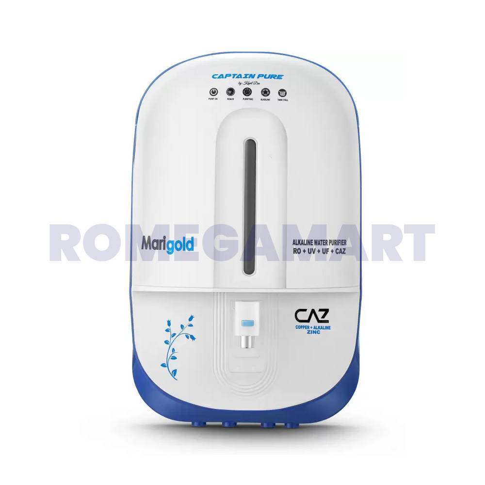 Captain Pure Marigold White Color ALKALINE + RO + UV + UF + CAZ Water Purifier 9 Liter Storage - SAI TRADERS