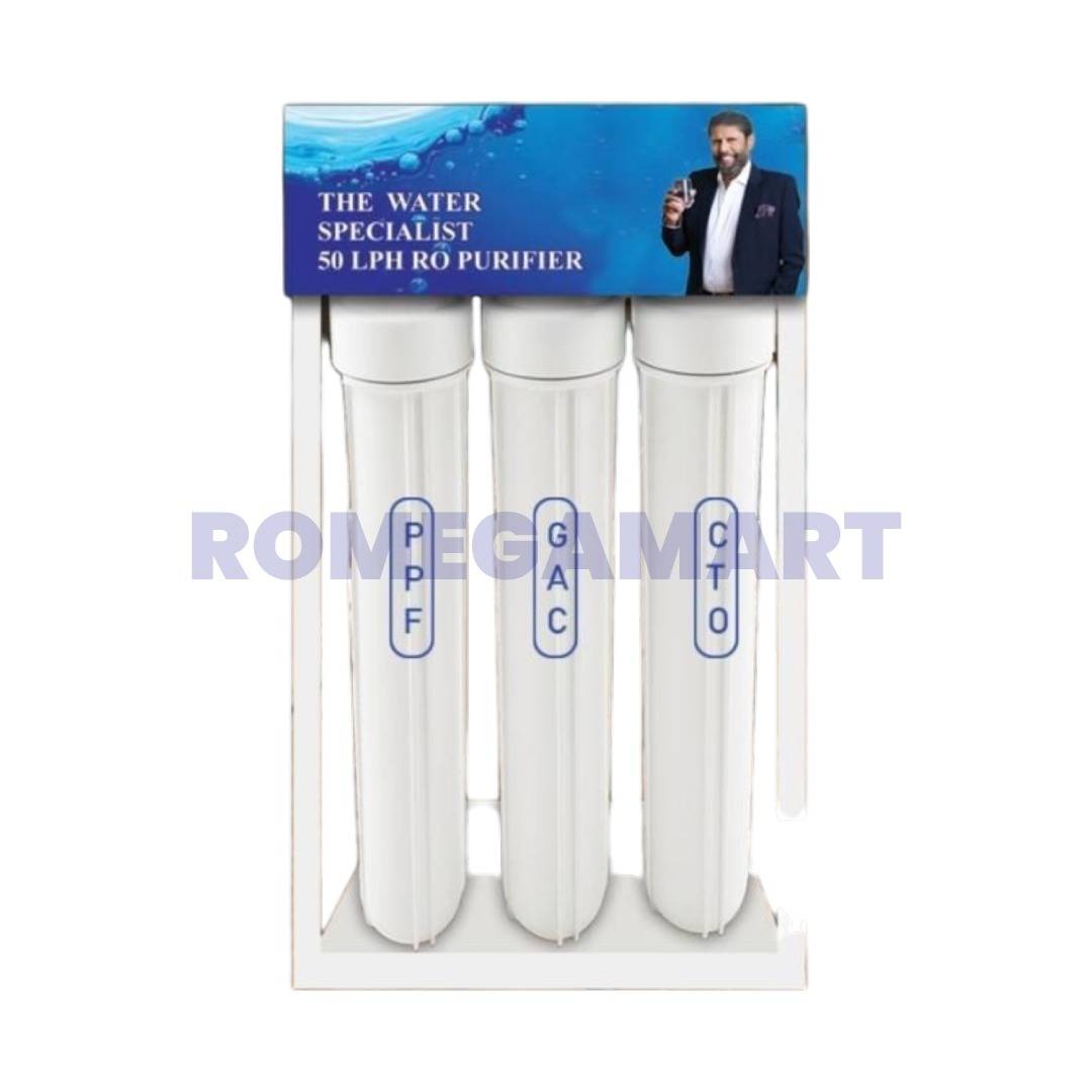 Captain Pure 50 LPH White Color FRP Material Commercial RO Plant - Mindcool Aqua