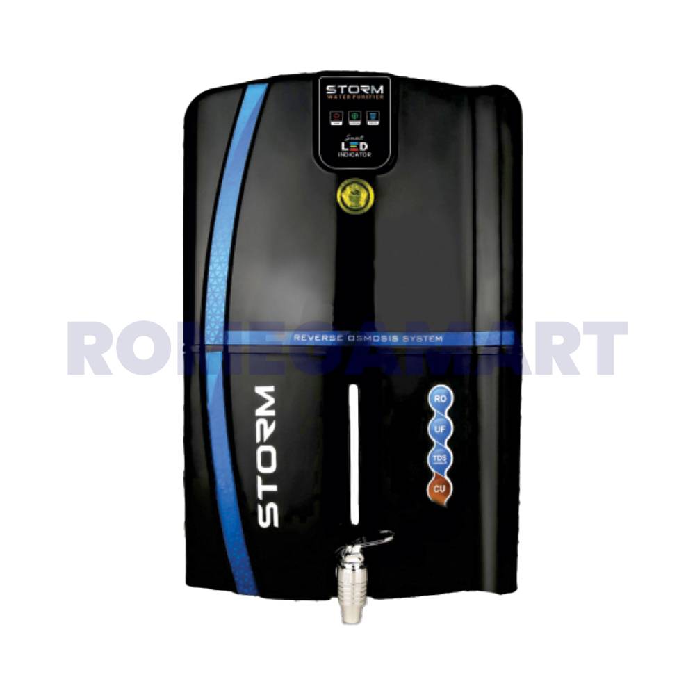 Earth RO System Storm RO+UV+UF+TDS+COPPER Black Color Water Purifier 12 Liter Storage For Home And Office - EARTH RO SYSTEM
