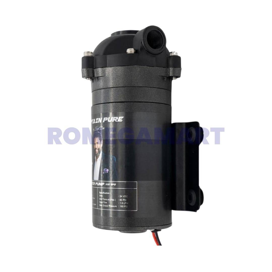 Captain Pure 100 GPD Pump Black Color Suitable For Domestic RO - Wave RO Aqua Solution