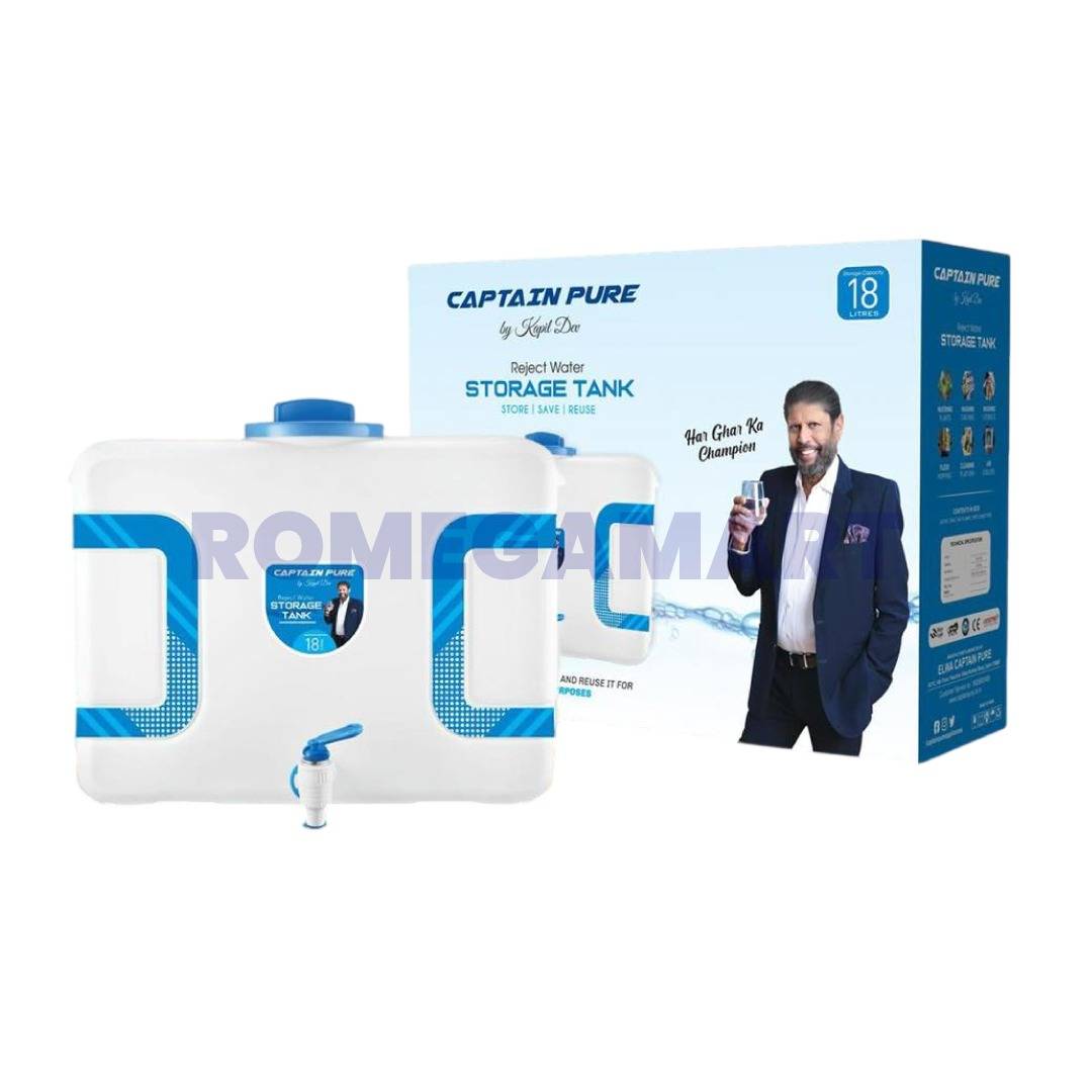 Captain Pure Water Storage Tank 18 Liter Capacity White Color - Mindcool Aqua