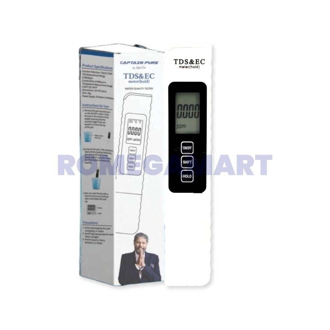 Captain Pure TDS EC Meter Digital With Temperature And Water Quality  - Mindcool Aqua