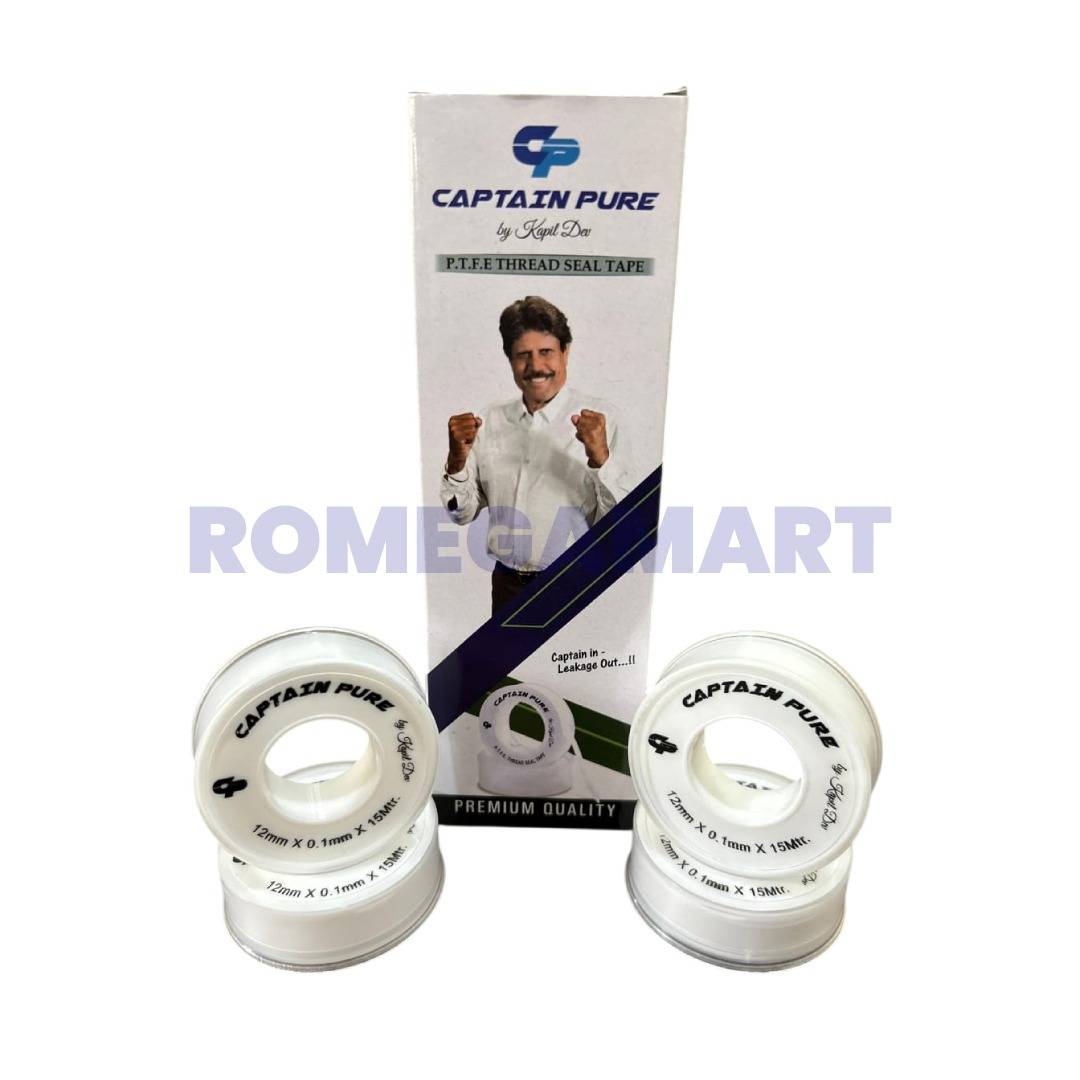 Captain Pure Teflon Tape White Color 10 Meter Plastic Material Suitable For Domestic Use - Mindcool Aqua