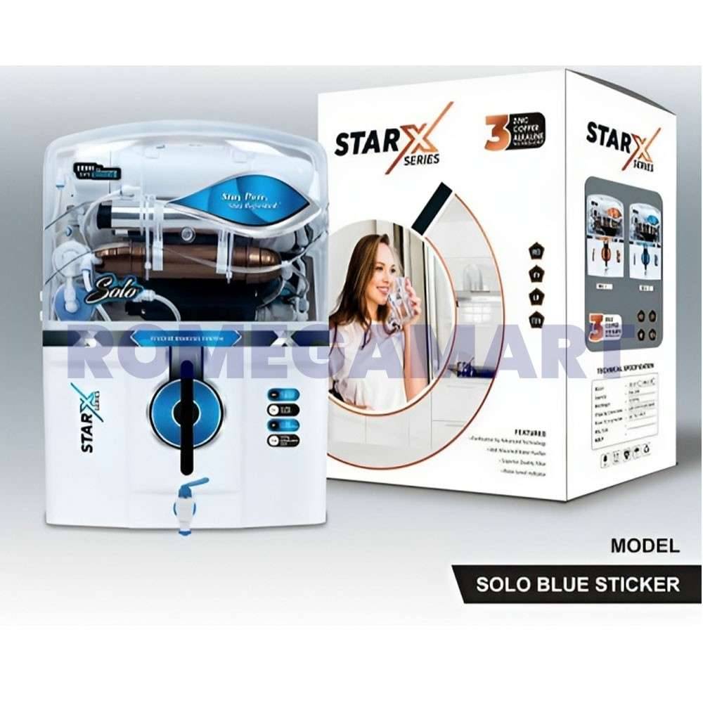 Star X Water Purifier RO+UV+UF+TDS+ALKLINE+COPPER+MINERAL 14 Liters Storage ABS Plastic Material Solo Blue Sticker Suitable For Domestic - GTB JI WATER SOLUTIONS