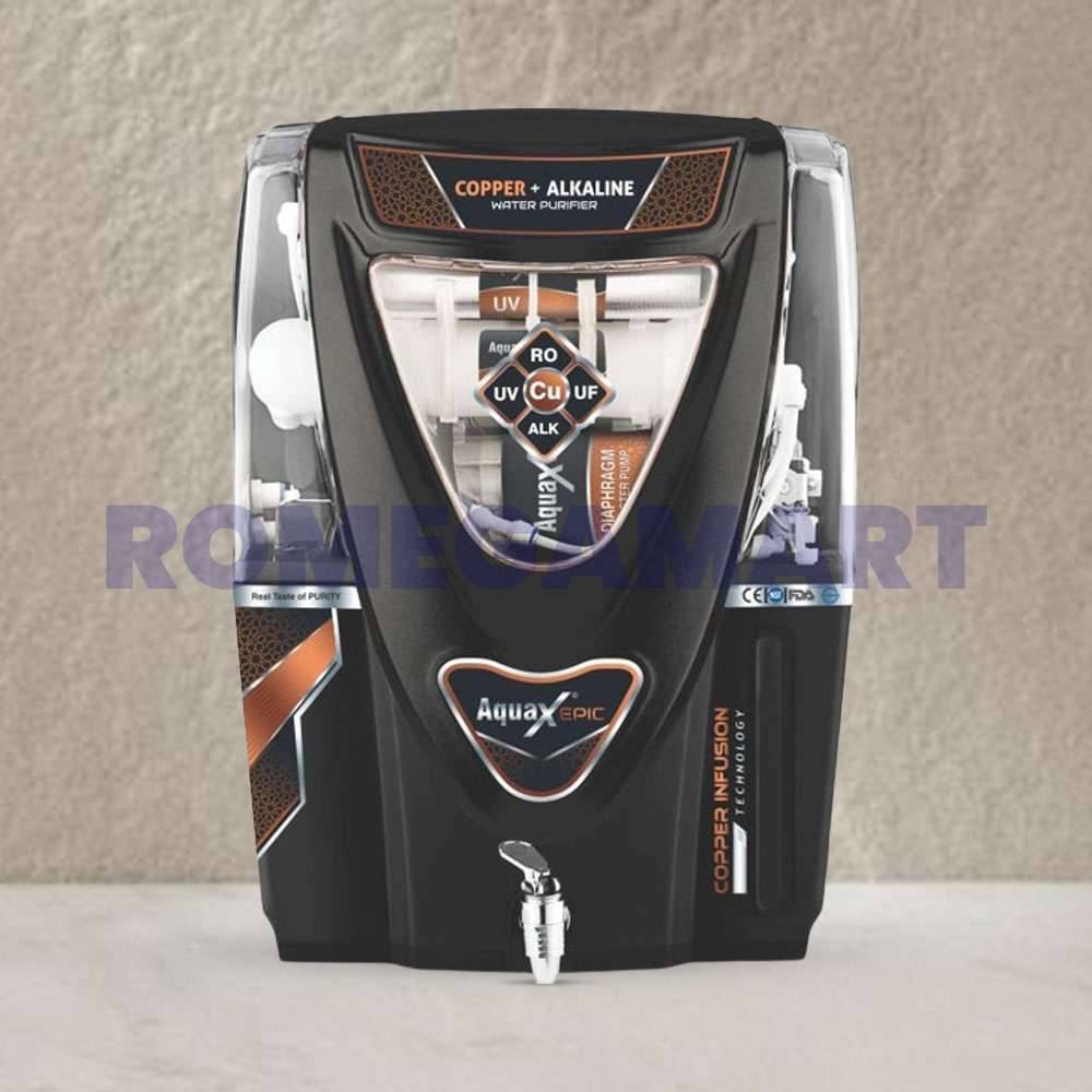 AquaX Epic Black Color 12 Liter Storage Cabinet For Domestic Use - EARTH RO SYSTEM