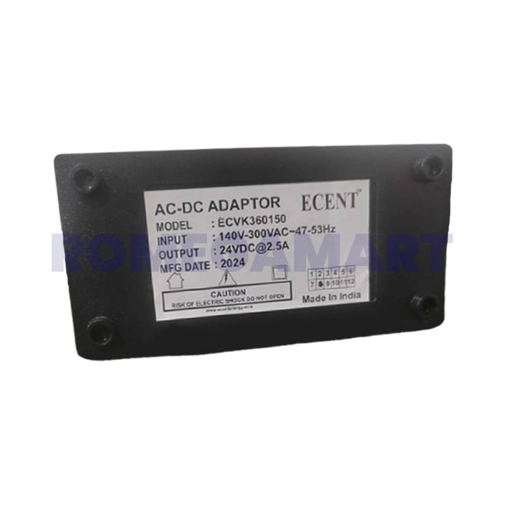 ECENT SMPS Adaptor 24V 2.5 Ampere Black Color For Domestic Use - KHATUSHYAMJI MULTI SERVICES