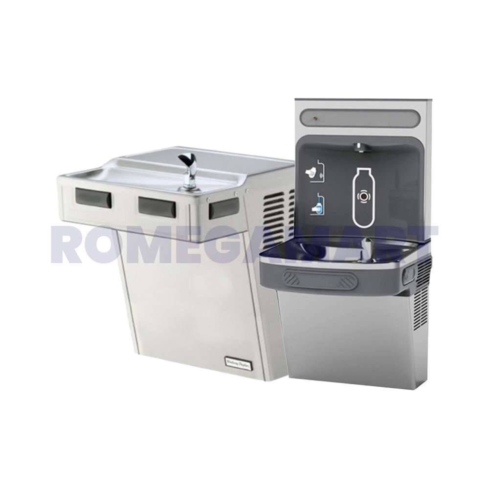 ELKAY EZSTL8WSLK Bottle Filling Station Versatile Bi Level ADA Cooler Non Filtered Refrigerated Light Gray