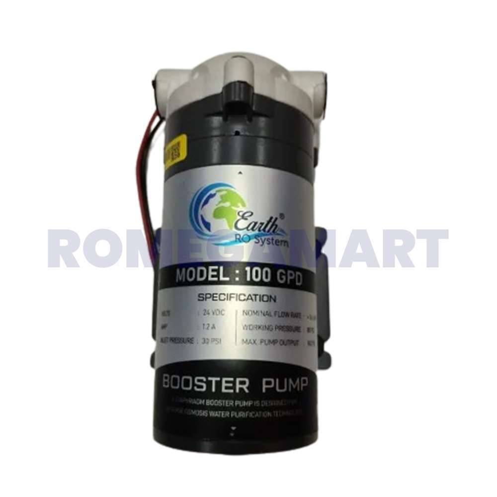 Earth 100 GPD 24 V Black Pump For Domestic Use- EARTH RO SYSTEM