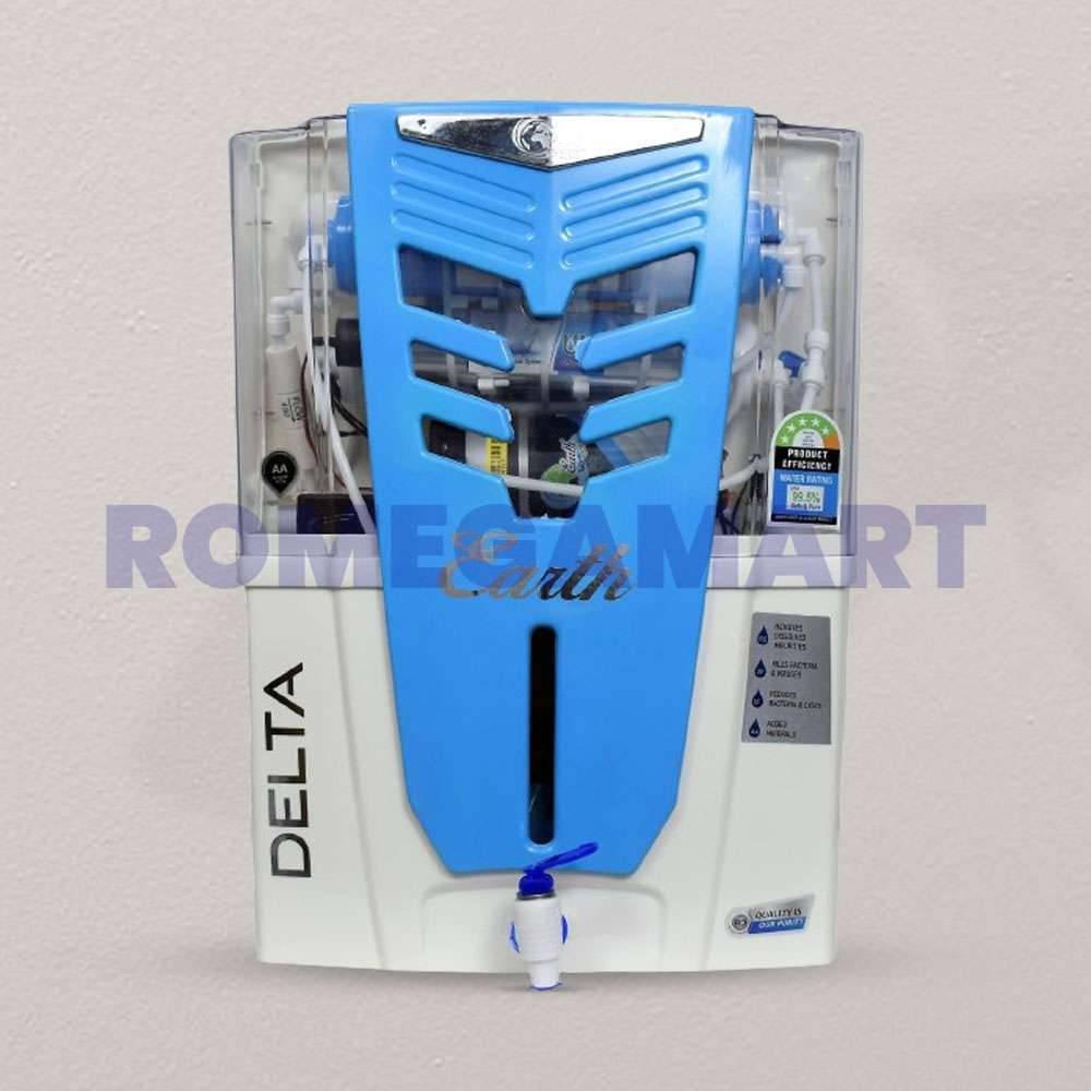 Earth Delta White With Blue 15 Liter Storage Water Purifier - EARTH RO SYSTEM