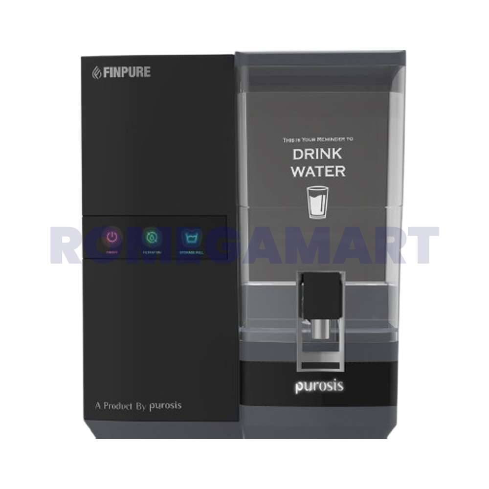 Purosis Finepure Metalic Black Water Purifier 9 Liter Storage RO + TDS + ALKALINE Suitable For Domestic - JEYAM TRADERS