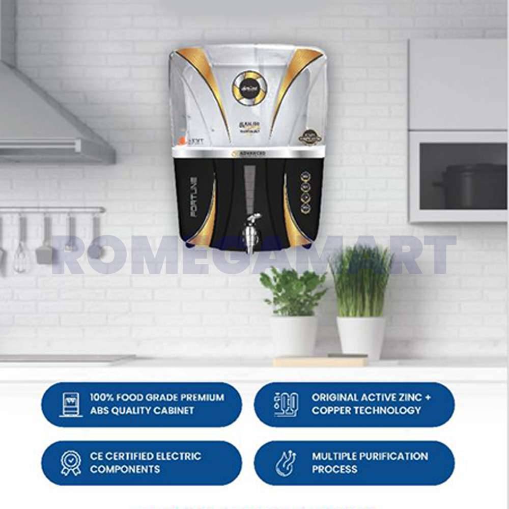 Fortune Copper Plus Almond Black Transarent RO+UV+COPPER+ALKLINE+TDS Water Purifier 12 Liter Storage ABS Plastic Material - GTB JI WATER SOLUTIONS