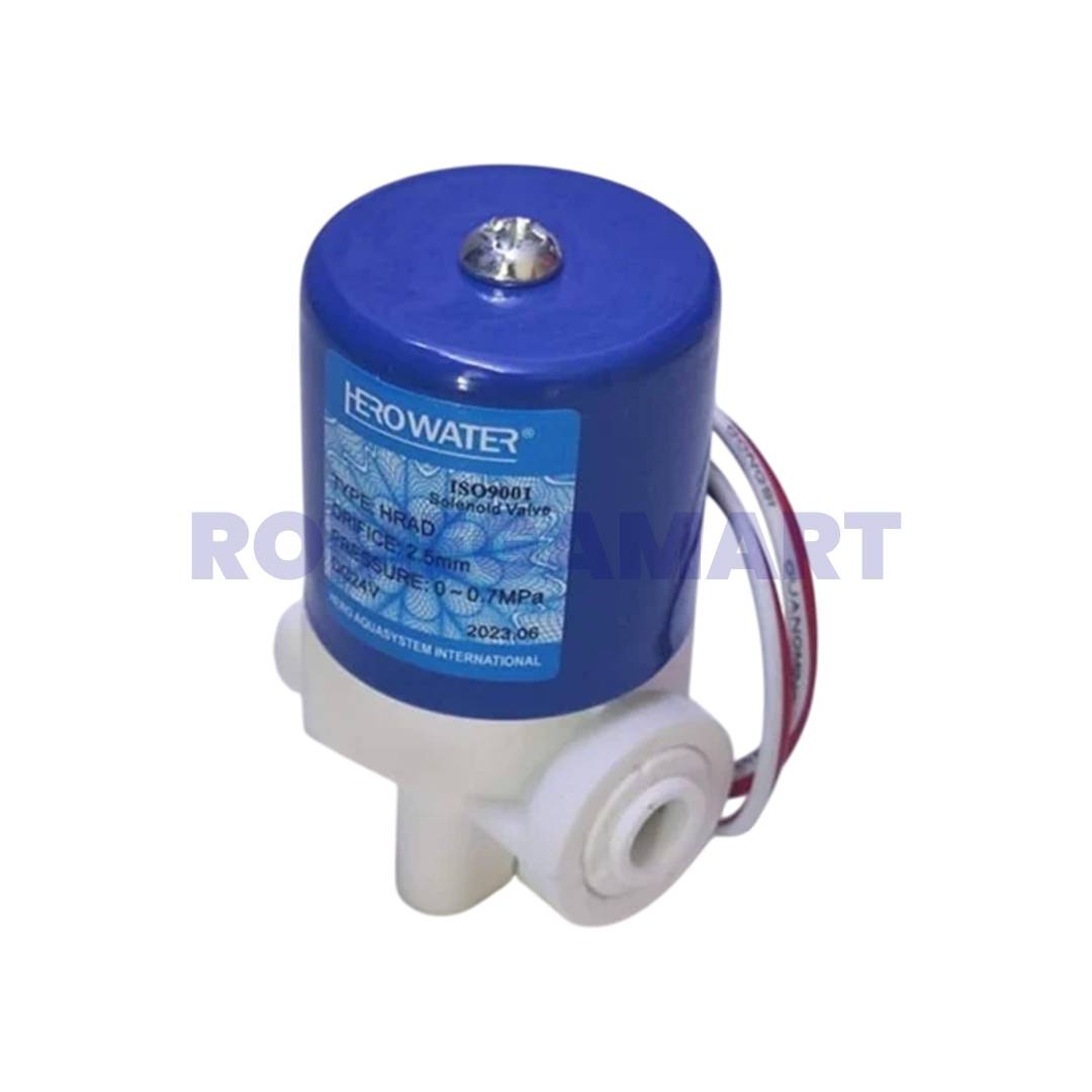 Hero 24 Volt SV Solenoid Valve Blue Color Plastic Material Suitable For Domestic RO - Kasuti Infotech Solution