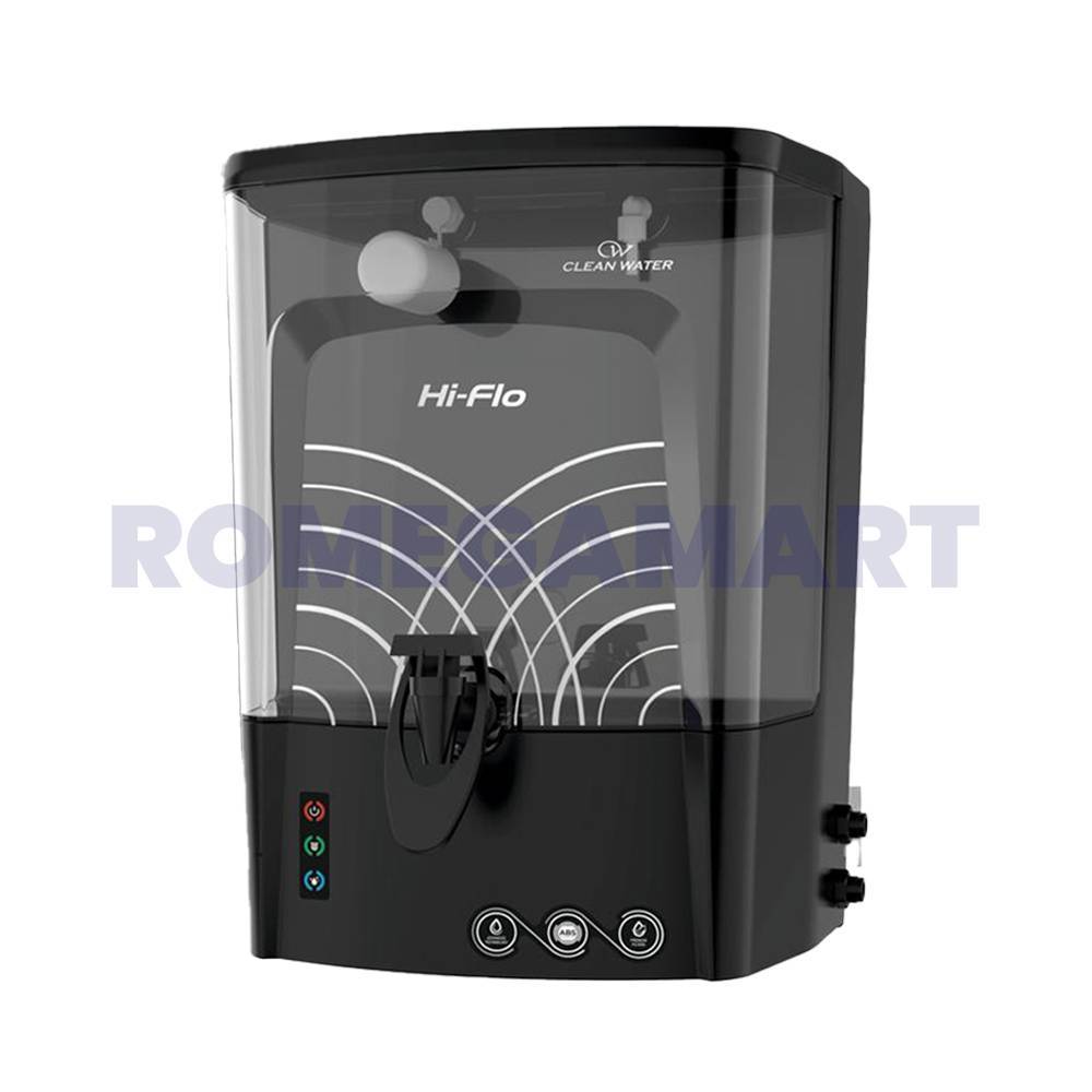 Hi Flo Metallic Black Water Purifier 15 Liter Storage For Domestic Use - JEYAM TRADERS