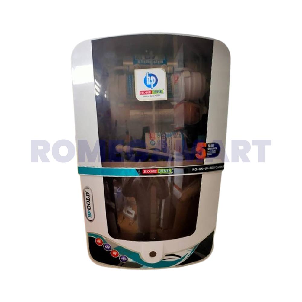 HP Home Pure, 12 Liter Storage RO+UV+UF+TDS+Alkaline, Water Purifier, White Transparent, For Domestic Use - Indian Ro And Ac Service Centre