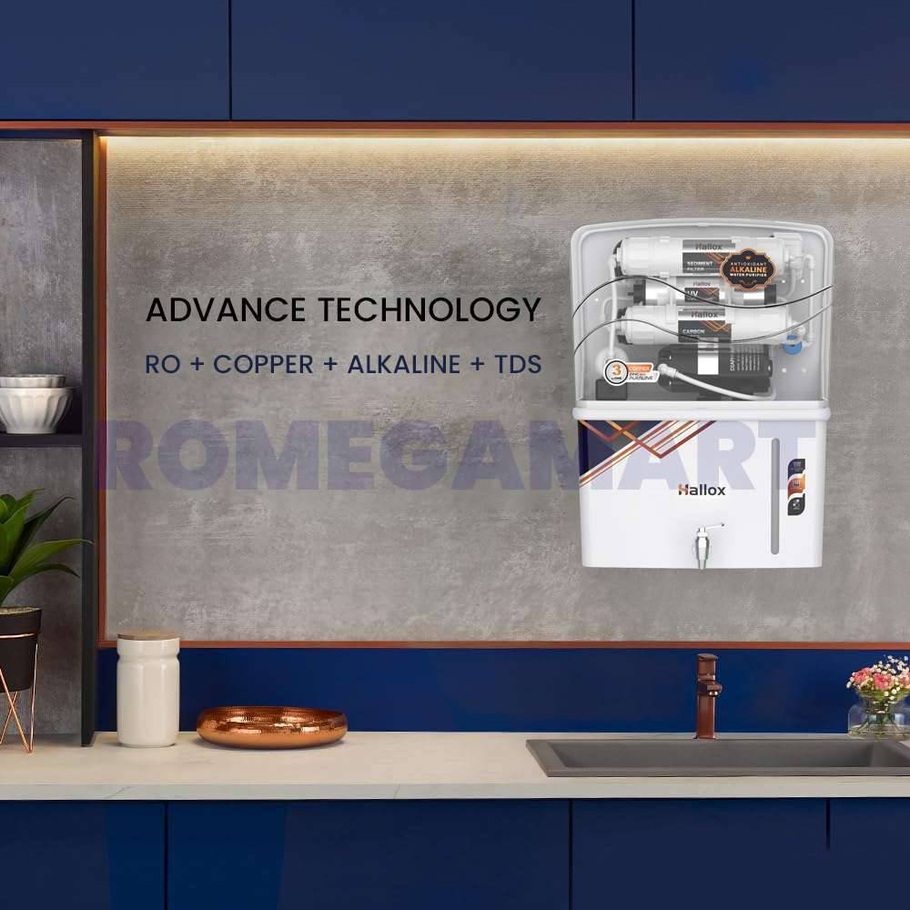 Hallox White Transparent RO+UV+TDS+UF RO Water Purifier 12 Liter Storage For Domestic - JAZZ PURE WATER SOLUTIONS