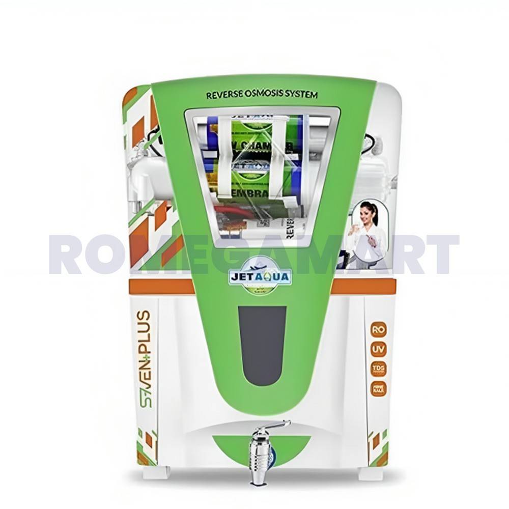 Jet Aqua Seven Plus White Transparent With Orange Sticker 10 Liter Storage Water Purifer 5 Satges Purification - NK WATER SOLUTION