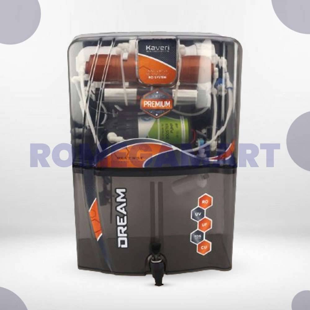 Kaveri Dream Grey Transparent 12 Liter Storage RO+UV+UF RO Water Purifier For Domestic - JAZZ PURE WATER SOLUTIONS 