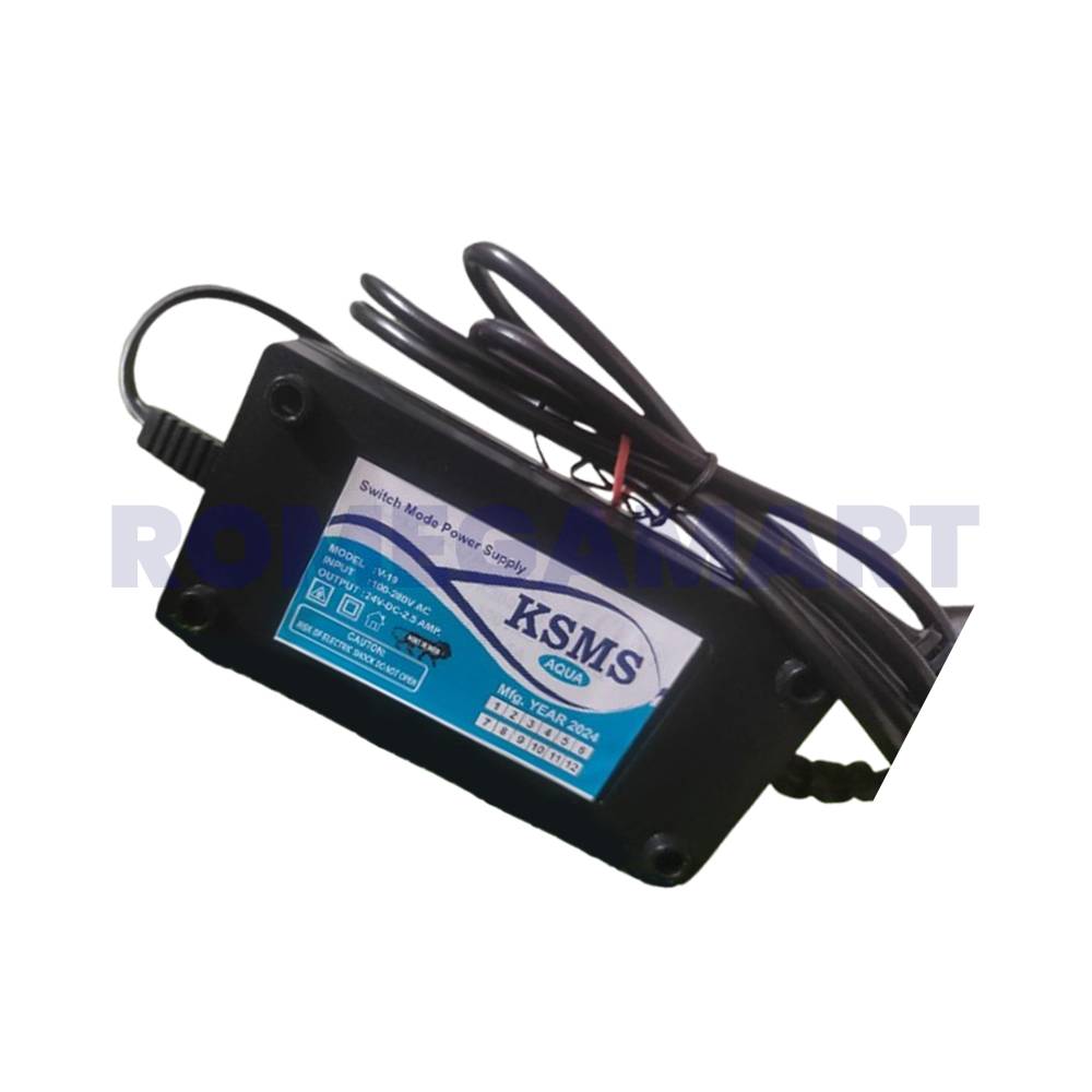 KSMS Aqua 24 Volt 2.5 Ampere SMPS Black Color For Domestic Use - KHATUSHYAMJI MULTI SERVICES