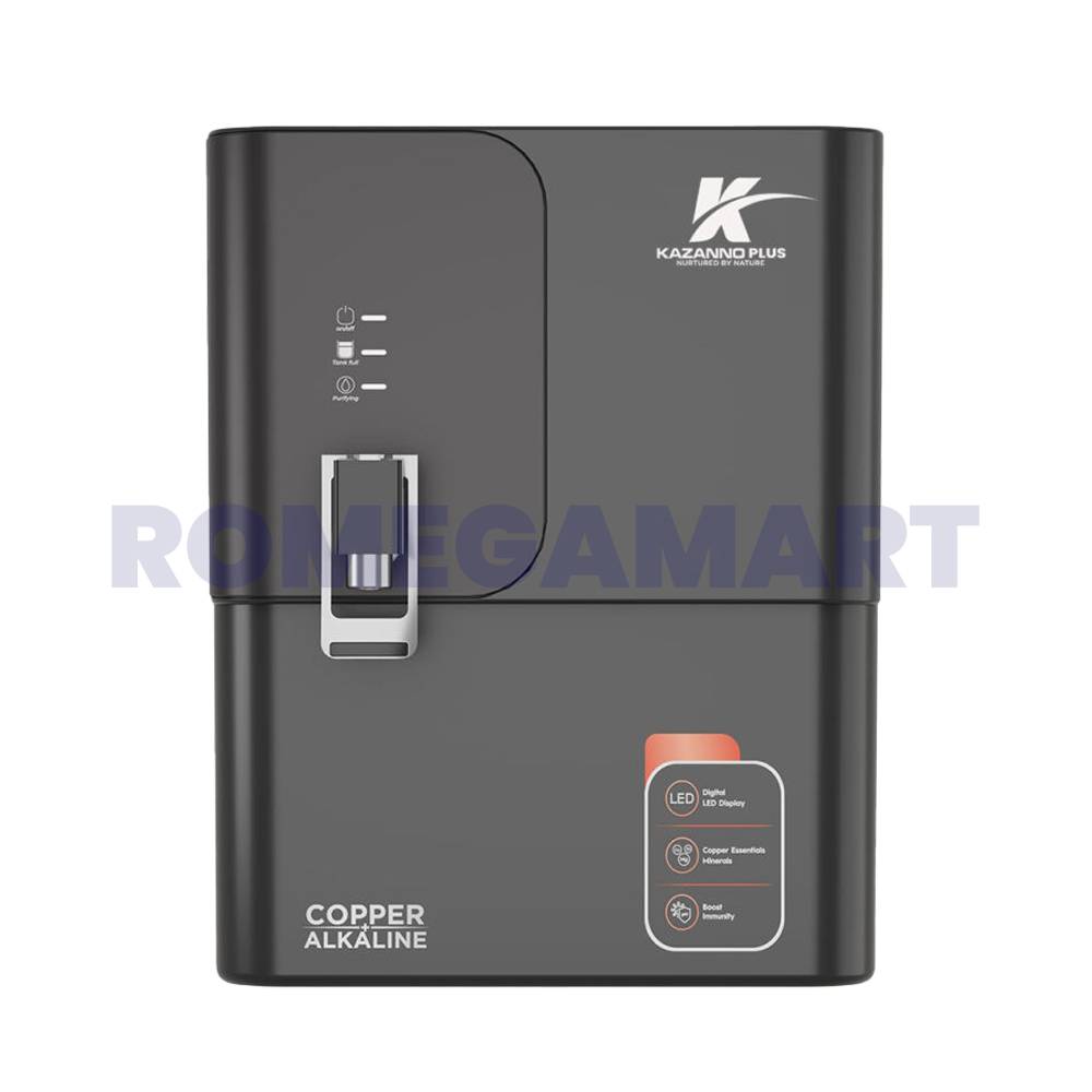 Kazanno Plus 10 Liter Storage Alkaline Water Purifier Black Color - Globexi Private Limited 