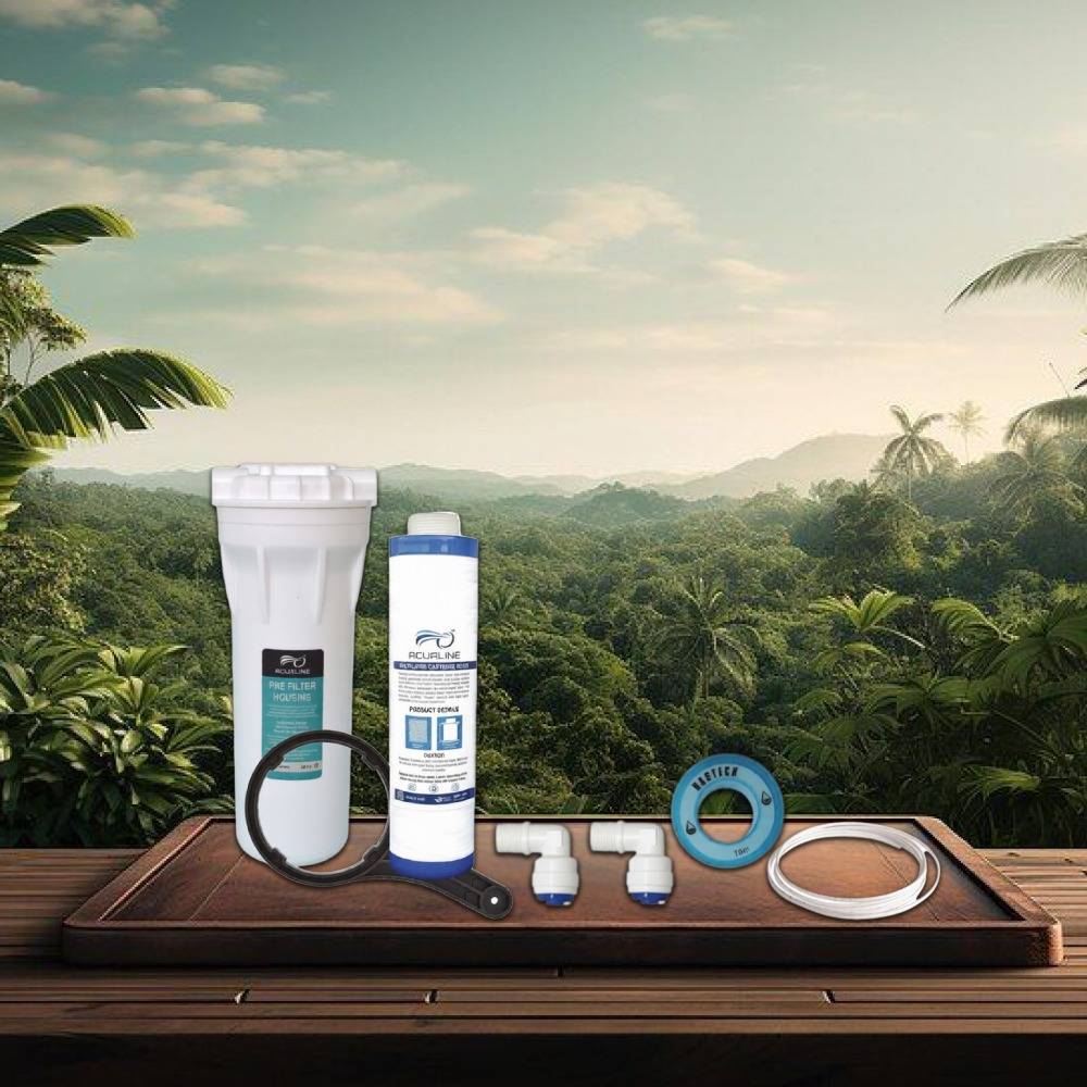 ACUALINE MLT Cartridge Filter 3 Micron Screw Type Food Grade Material Semi Transparent Pre Filter Housing Kit - CO ORBITAL INDIA