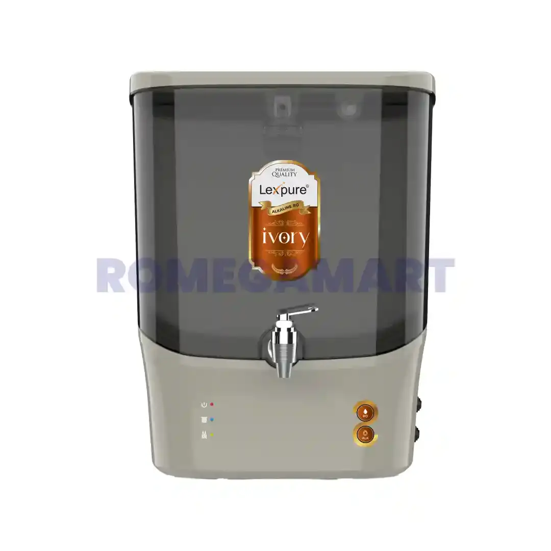 Lexpure Ivory Alkaline Water Purifier 8 Liter Storage Sand Beige Color ABS Plastic Material Suitable For Home - Basotra Electronics 