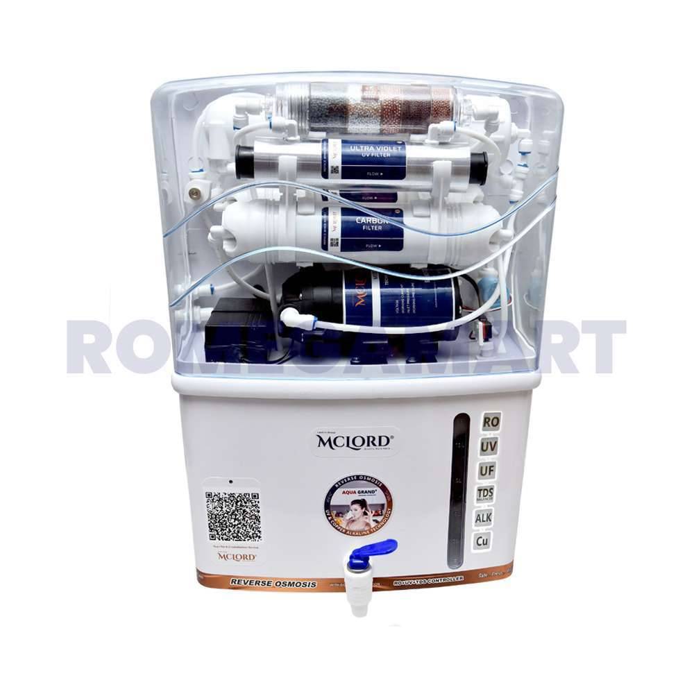 Mclord AG+ ALK+CU White Transparent Color with RO+UV+UF+TDS+ALK+CU 12 liter Storage Water Purifier For Domestic Use - MCLORD