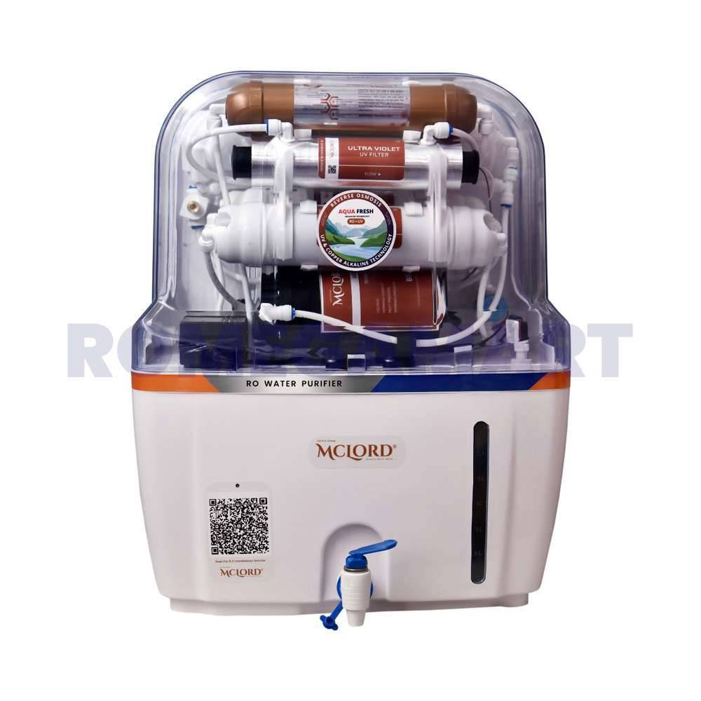 Mclord Aqua Fresh CU White Transparent 12 Liter Storage Water Purifier For Domestic Use - MCLORD