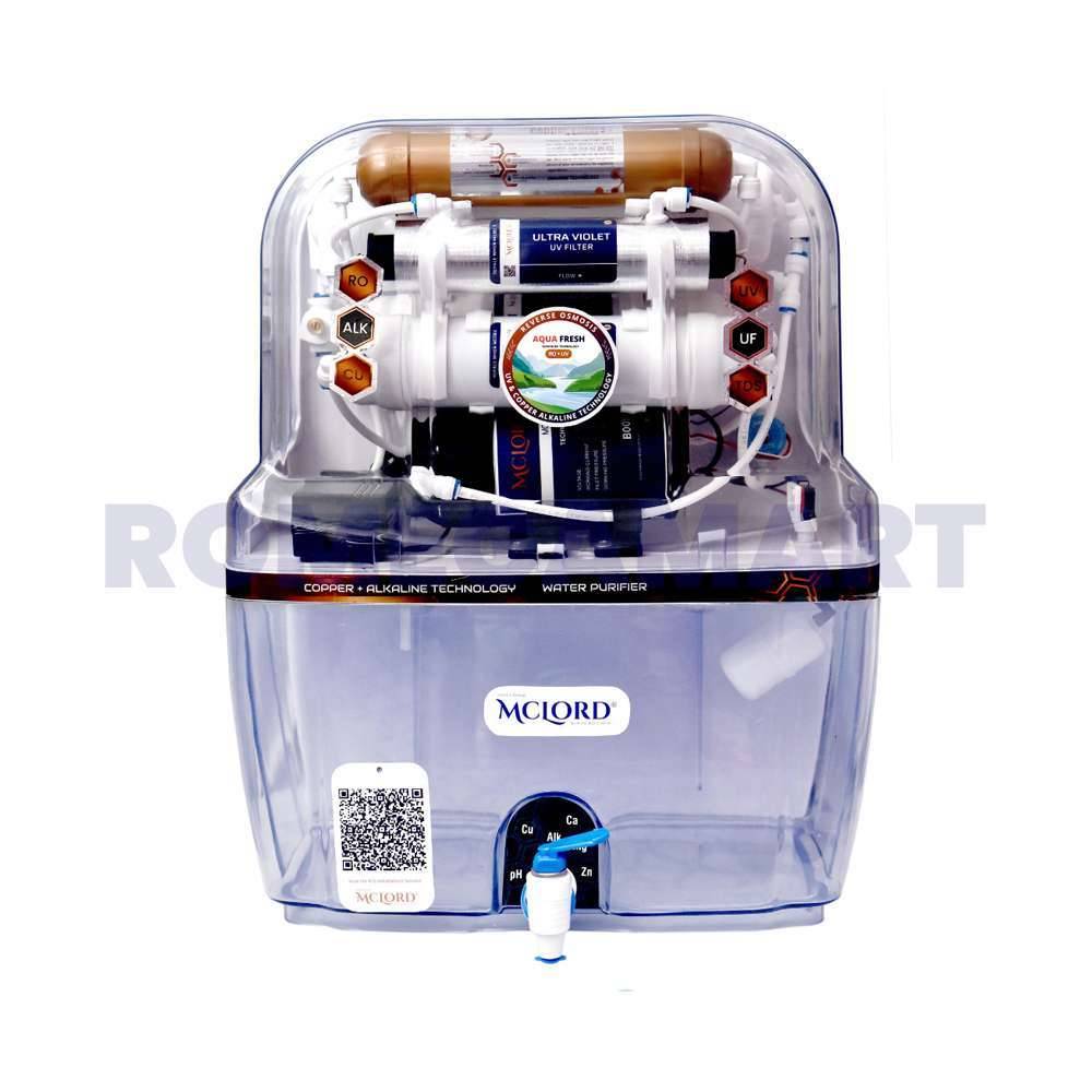 12 Liter Storage Mclord Aqua Fresh CU White Transparent Water Purifier For Domestic Use - MCLORD