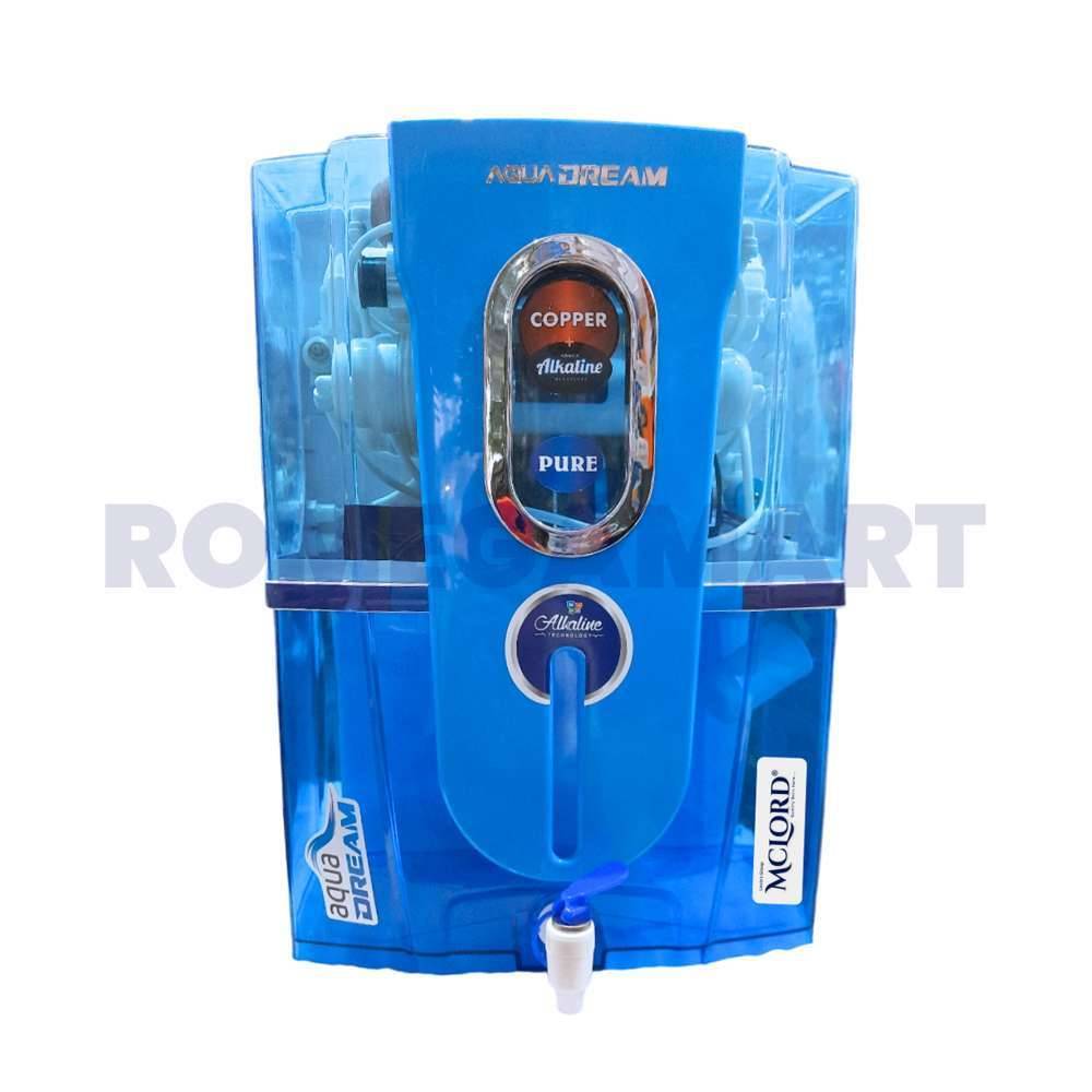 Mclord Aqua Dream T 12 Liter Storage Copper+Alkaline Blue Transparent Color Water Purifier For Domestic Use - MCLORD 