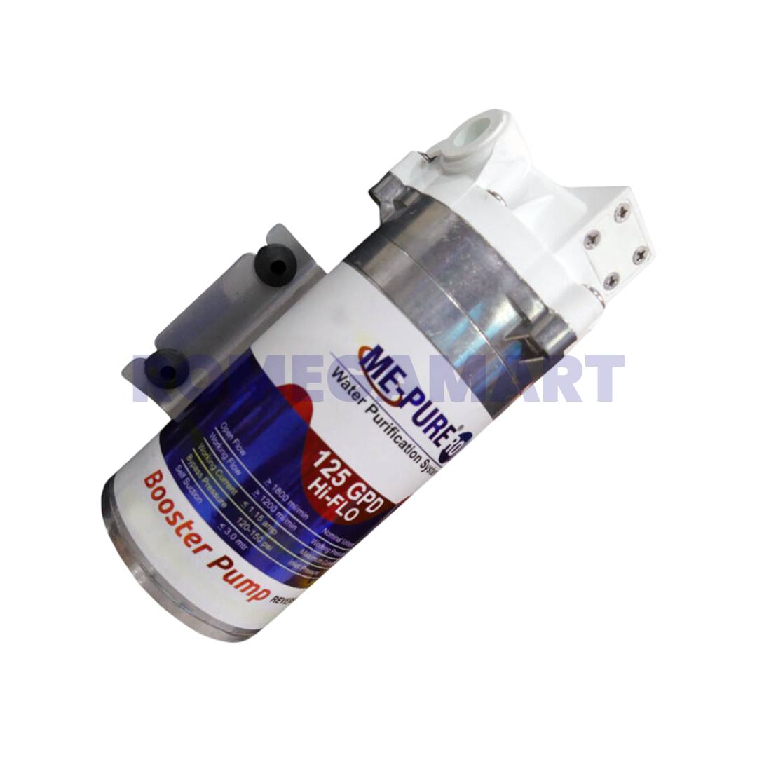 Mepure 125 GPD Booster Pump Silver Color Metal Material Suitable For Domestic Use - Mepure RO Systems Pvt Limited
