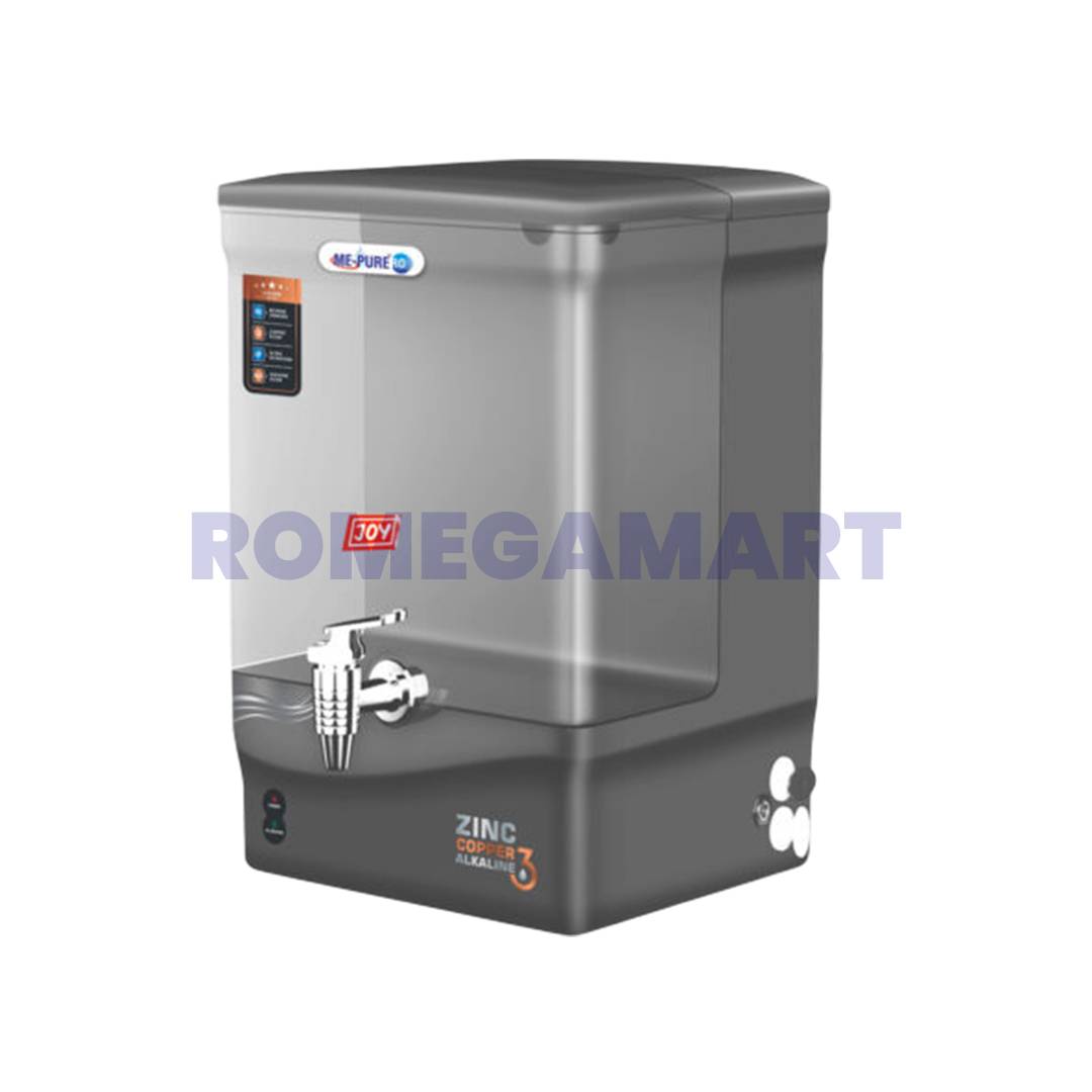 Mepure Joy UF+ZINC+COPPER+ALKALINE Grey Color 13 Liter Storage ABS Plastic Material Suitable For Domestic Water Purifier - Mepure RO Systems Pvt Limited