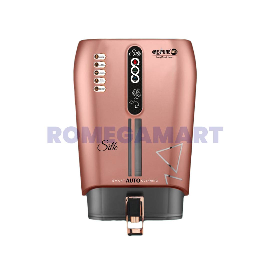 Mepure Silk ZINC+COPPER+ALKALINE Rose Gold Color Smart LED Display 10 Liter Storage ABS Plastic Material Suitable For Domestic Water Purifier - Mepure RO Systems Pvt Limited