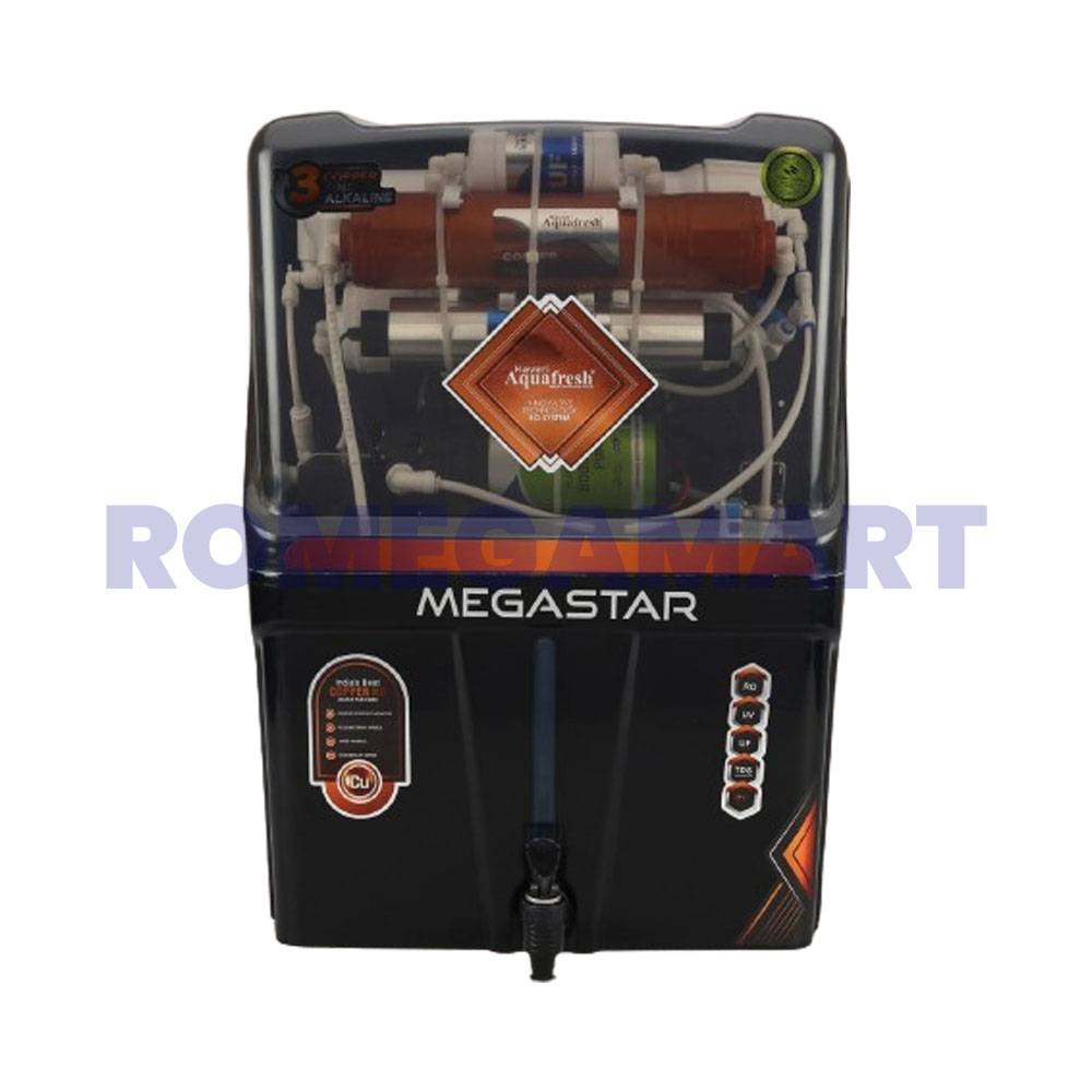 Kaveri Megastar RO+UV+UF+TDS+CU Black Color Transparent Body 12 Liter Storage Water Purifier - EARTH RO SYSTEM