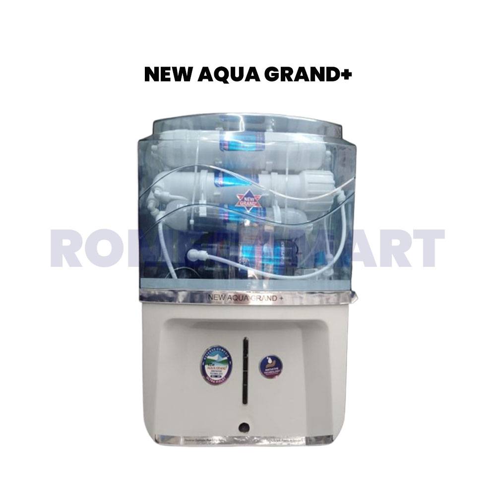 Aqua Grand+ White With Blue  Transparent Water Purifier 12 Liter Storage ABS Plastic Material For Domestic Use - Power Touch