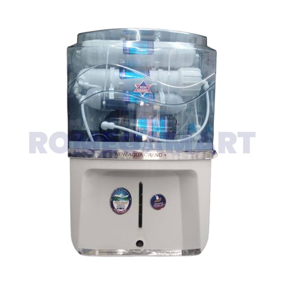 Aqua Grand+ White With Blue  Transparent Water Purifier 12 Liter Storage ABS Plastic Material For Domestic Use - Power Touch
