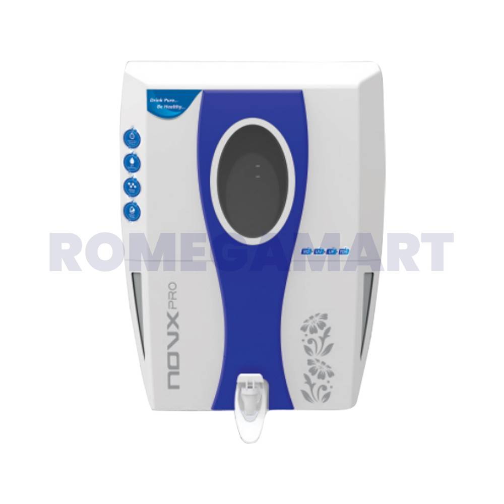 Novex Pro White With Blue 10 Liter Domestic RO Cabinet With Advance LED Digital Display Food Grade Material - P-Tech Aqua India