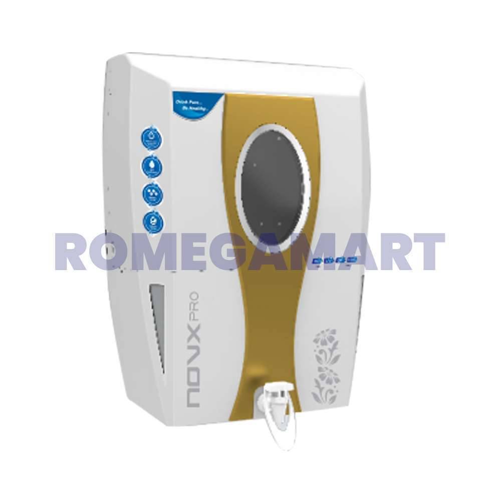 Novex Pro 10 Liter White With Golden RO+UV+TDS+Copper Domestic Water Purifier With Advance LED Digital Display Food Grade Material - P-Tech Aqua India