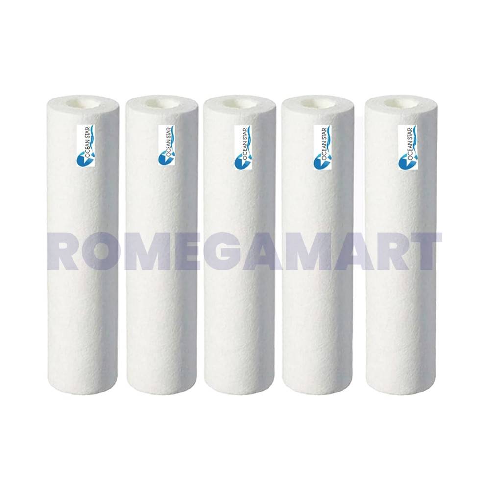 Ocean Star 10 Inch PP Spun Filter For All Type RO Water Purifier Pack Of 5 -- OCEAN STAR TECHNOLOGIES PRIVATE LIMITED