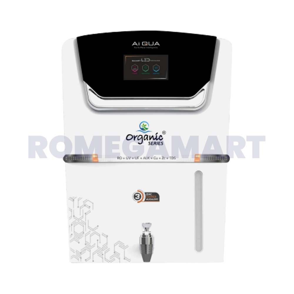 Organic Series AI QUA RO+UV+TDS+UF 15 Liter Storage Water Purifier WIth Smart LED Indicator Feature White Color - JAZZ PURE WATER SOLUTIONS