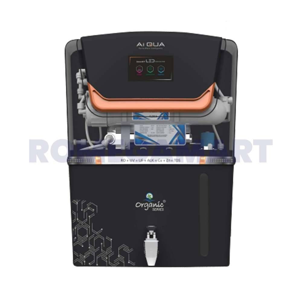 Organic Series AI QUA Black TPT 15 Liter Storage Capacity RO+UV+UF Water Purifier ABS Food Grade Plastic Body - GTB JI WATER SOLUTIONS