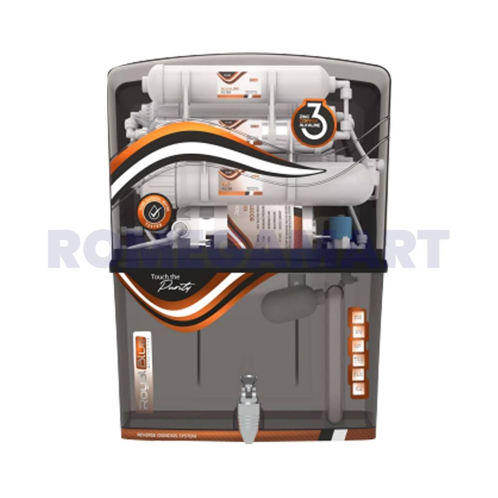 Organic Series Curvv Grey Tansparent Domestic RO Cabinet 12 Liter Storage ABS Food Grade Plastic Material - SURYANSH ASSOCIATES
