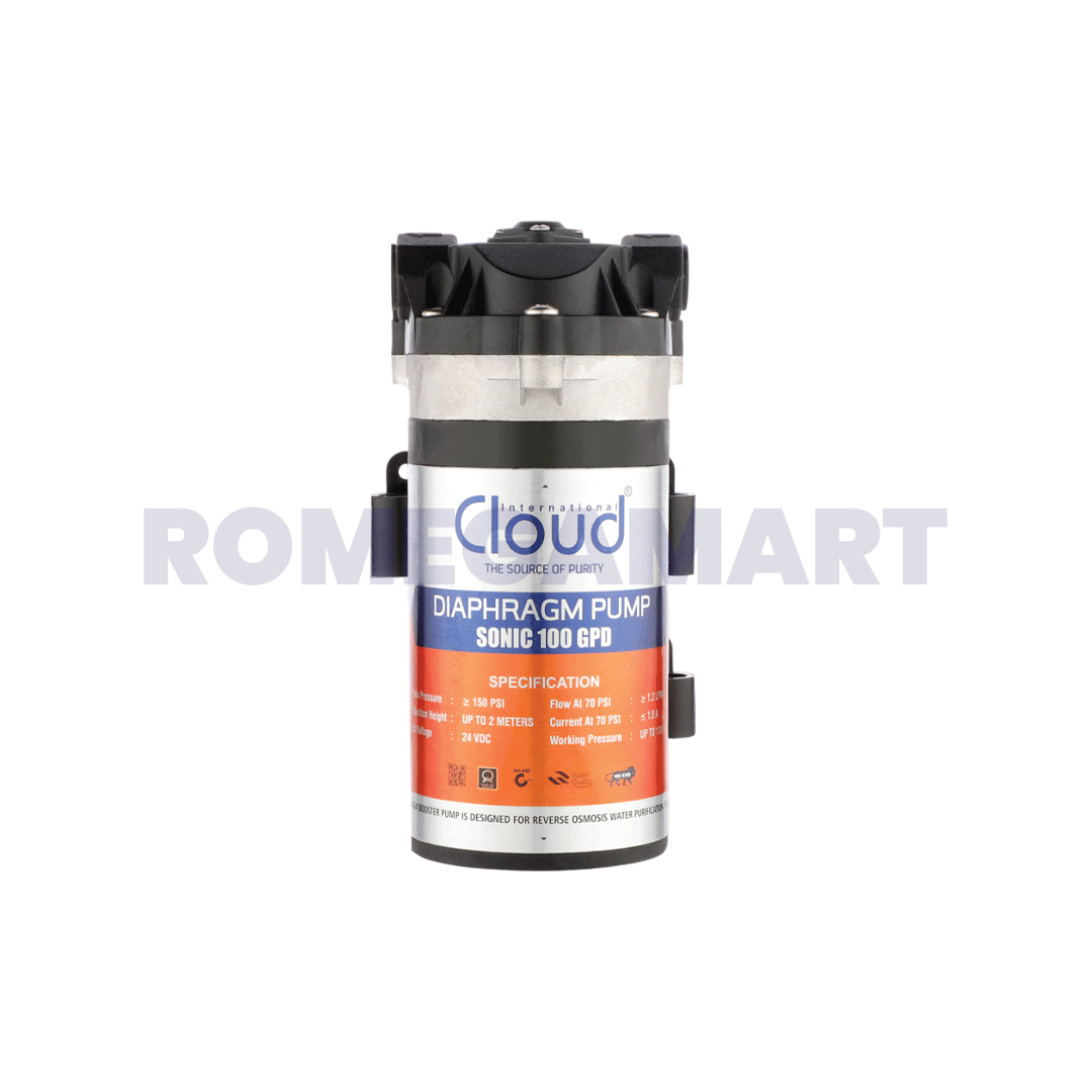 Cloud Sonic 100 GPD Booster Pump Black Color Suitable For Domestic RO - JAZZ PURE WATER SOLUTION