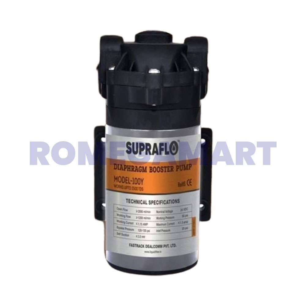 Superflo 100Y Diaphragm Black Color 100 GPD Booster Pump Metal Material For Domestic RO - JAZZ PURE WATER SOLUTIONS