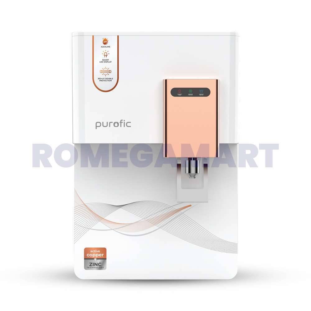 PUROFIC White With Golden RO+UV+COPPER+ALKLINE+TDS Water Purfier 12 Liter Storage For Domestic Use - JAZZ PURE WATER SOLUTIONS