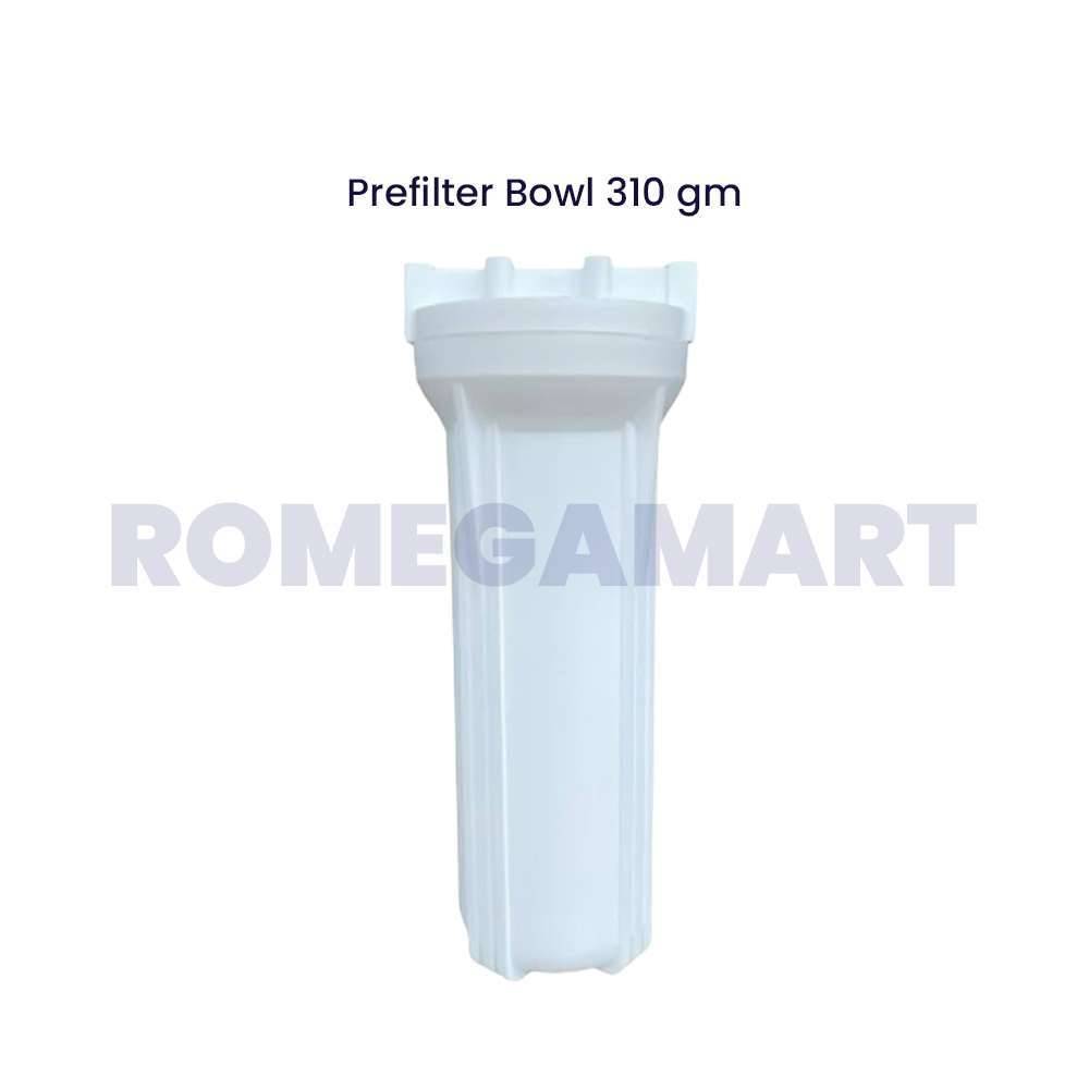 Pre Filter Bowl 310 Gram White Color Polypropylene Material  For Domestic Use - GTB JI WATER SOLUTION 