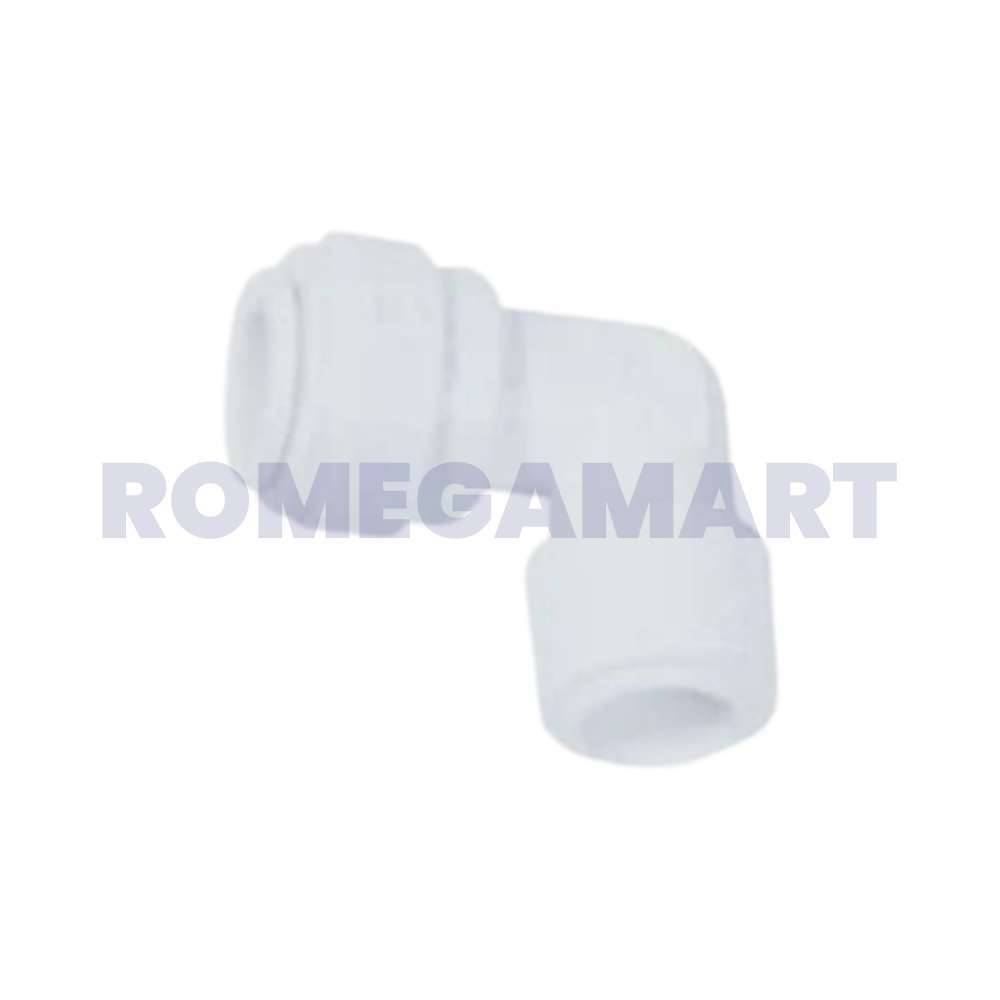 1/4 Inch Pump Elbow ST Fitting  White Color Plastic Material Suitable For Domestc RO - JAZZ PURE WATER SOLUTION